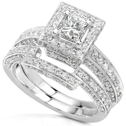 Used Wedding Ring Sets For Sale
 1 cheap 1 1 4ctw Princess Diamond Wedding Rings Set in