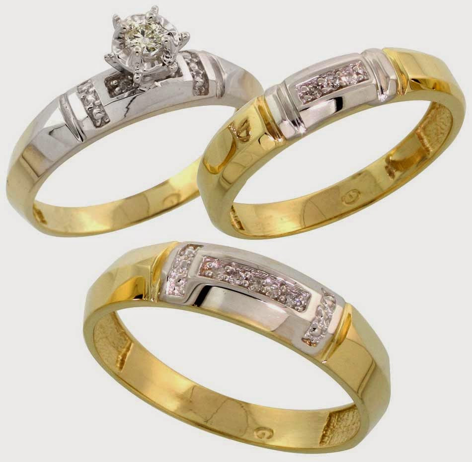 Used Wedding Ring Sets For Sale
 Trio Diamond White & Gold Wedding Ring Sets Sale
