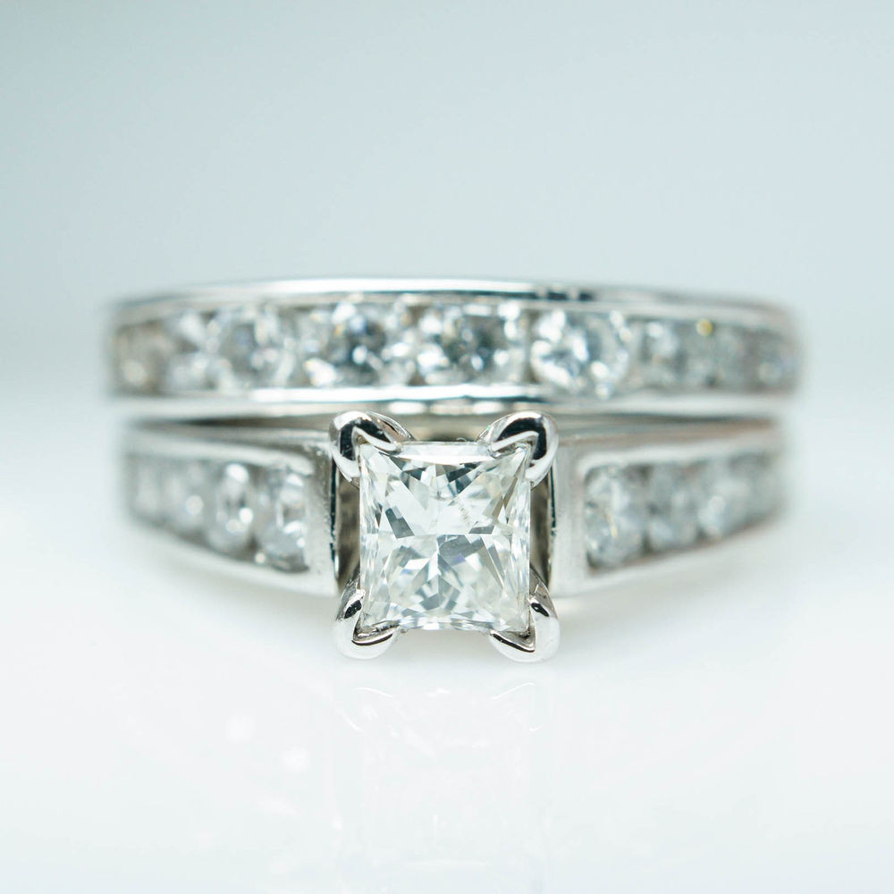 Used Wedding Ring Sets For Sale
 SALE Vintage Platinum Diamond Engagement Ring & Wedding