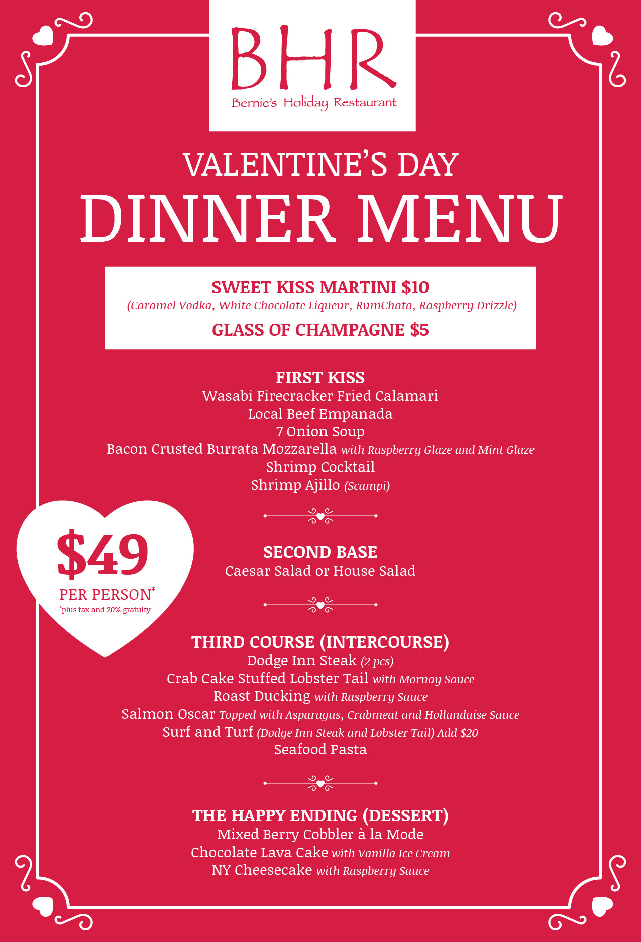 Valentine Day Dinner Menus
 Valentine s Day Dinner 2017