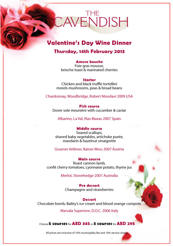 Valentine Day Dinner Menus
 2013’s first guest mentswednesday Plus some