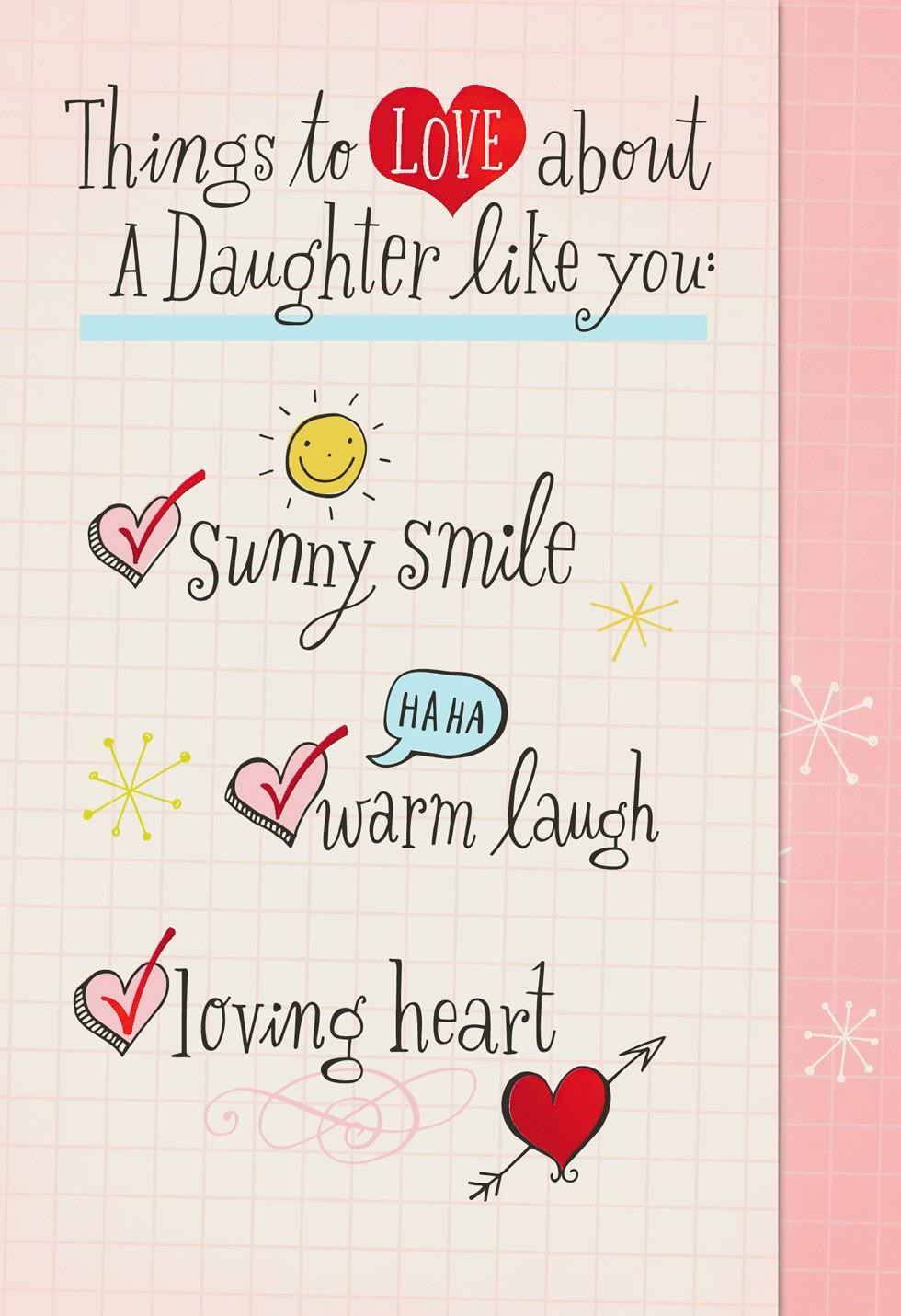 Valentine Gift Ideas For Daughter
 Daughter Love Checklist Valentine s Day Card Greeting