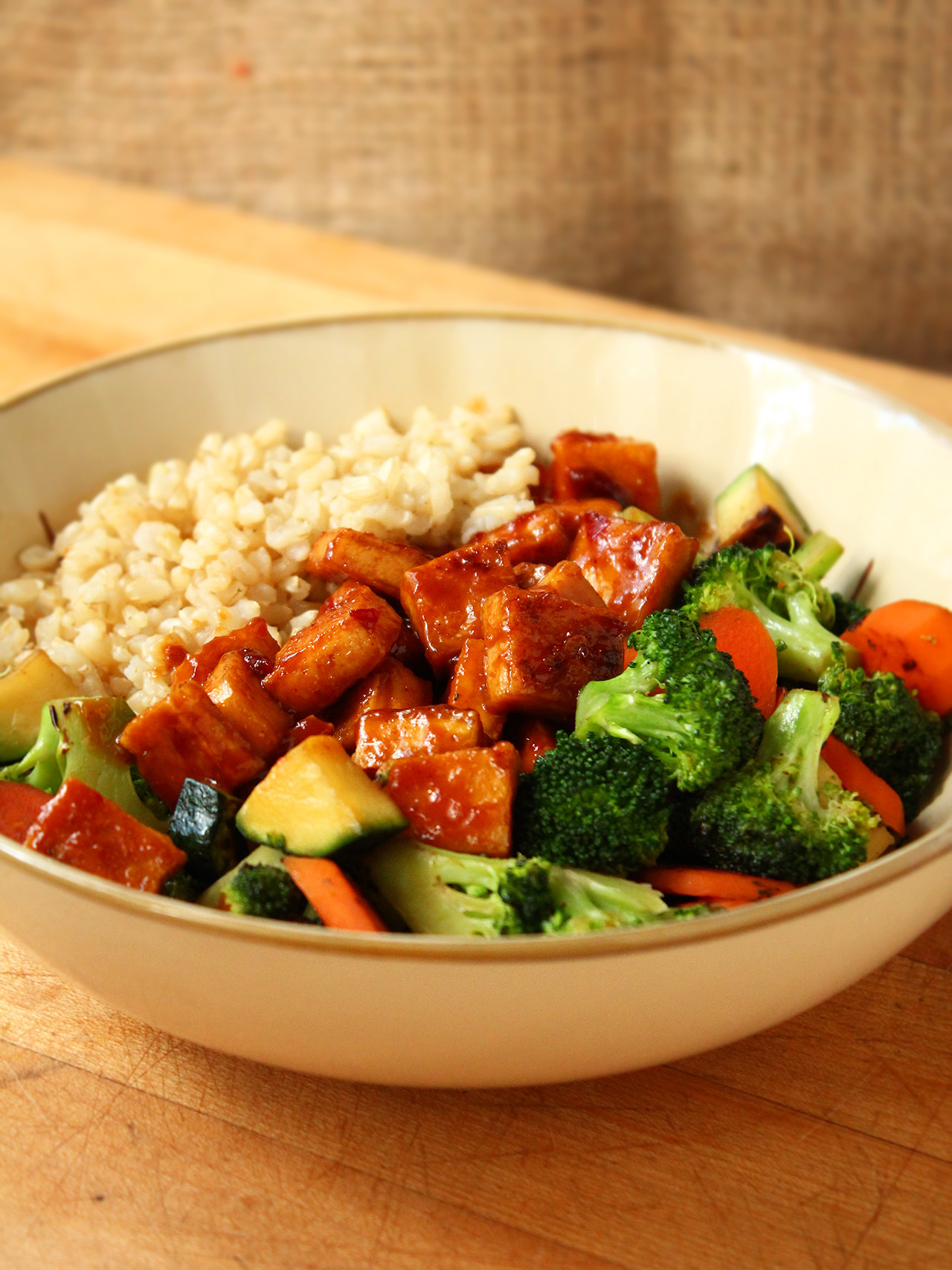 Vegan Tofu Recipes For Dinner
 Teriyaki Peanut Tofu with Stir Fried Veggies & Brown Rice