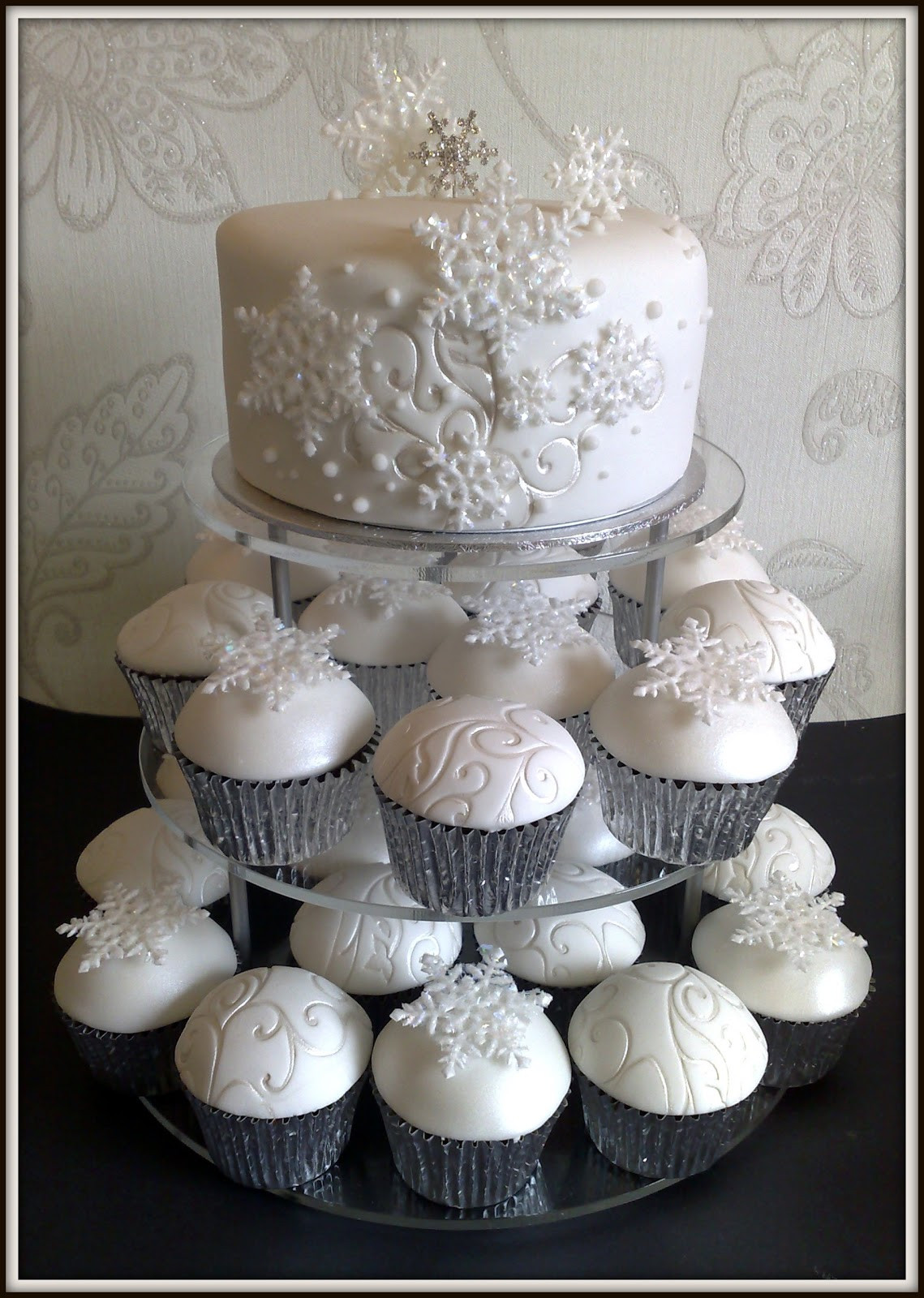 Wedding Cake Cupcakes
 Small Things Iced LEIGH & JOSEPHINES WINTER WEDDING CAKE