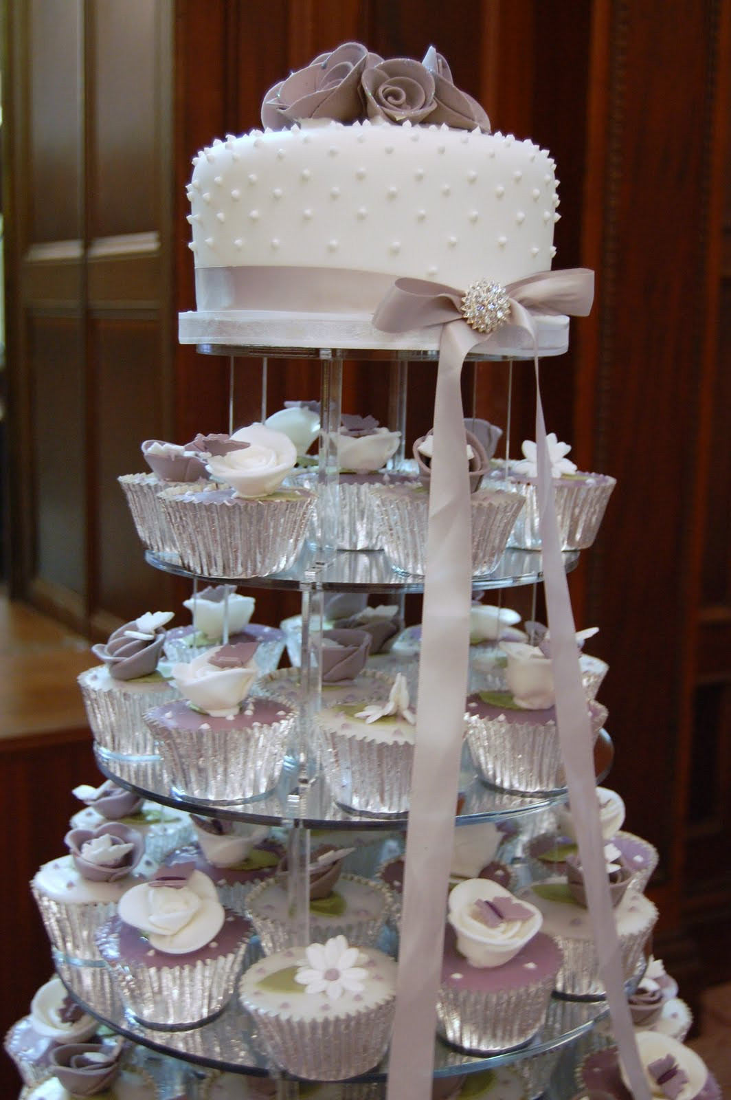 Wedding Cake Cupcakes
 iced Victorian Lilac Cupcake Wedding Cake