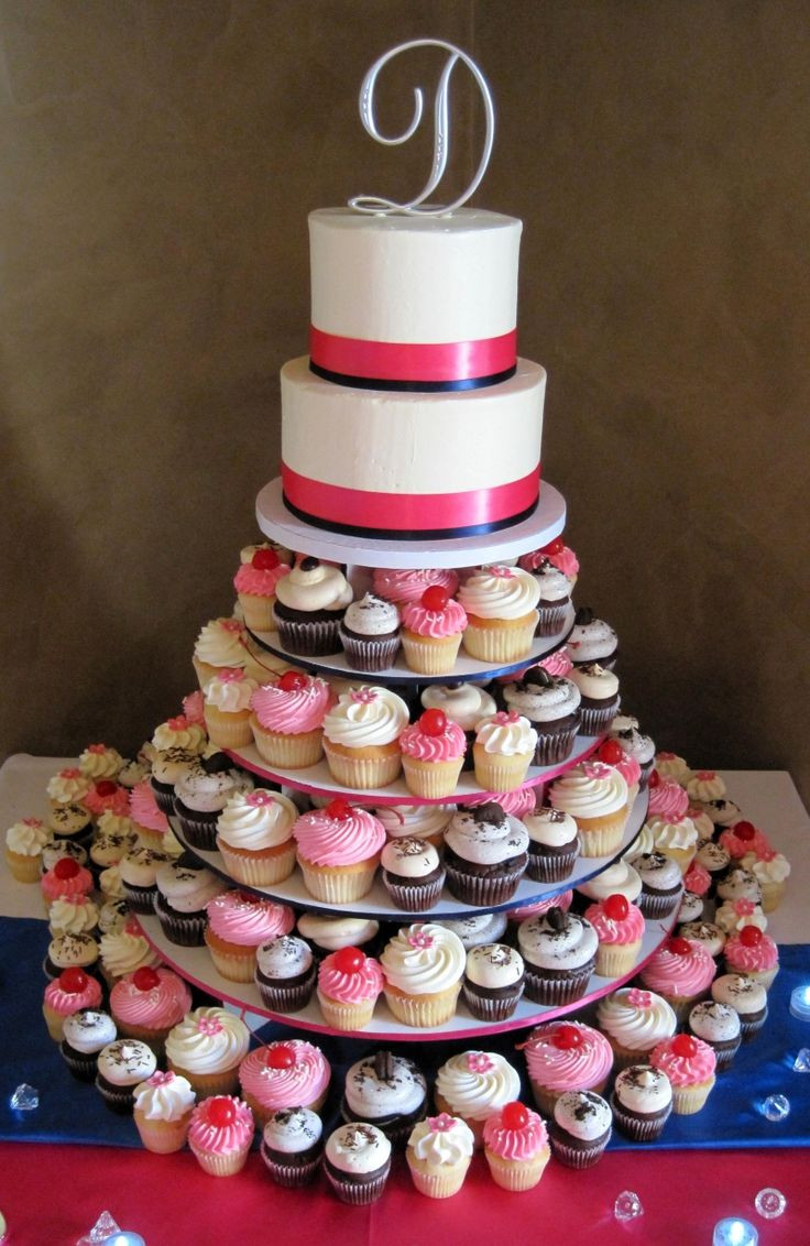 Wedding Cake Cupcakes
 Wedding Color Inspiration Pink and Navy Lots of love Susan