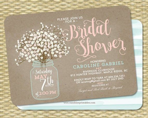 Wedding Party Invitations
 Country Bridal Shower Invitation Bridal Shower Invite Wedding