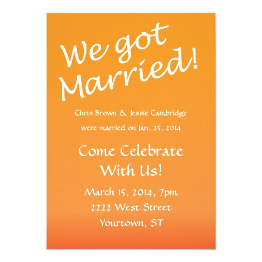 Wedding Party Invitations
 We Got Married post wedding party invitation