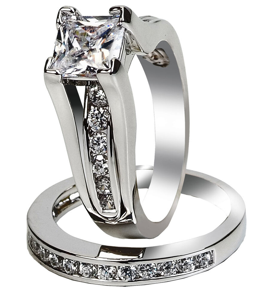 Wedding Ring
 Women s 925 Sterling Silver Princess Cut CZ Wedding Ring