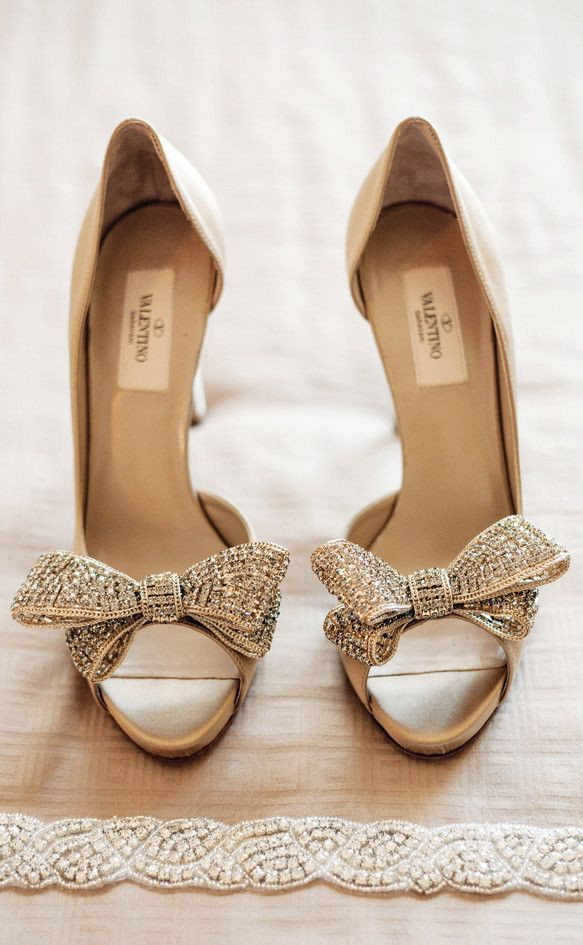 Wedding Shoes With Bow
 Valentino Gold Bow Wedding Shoes Pinterest