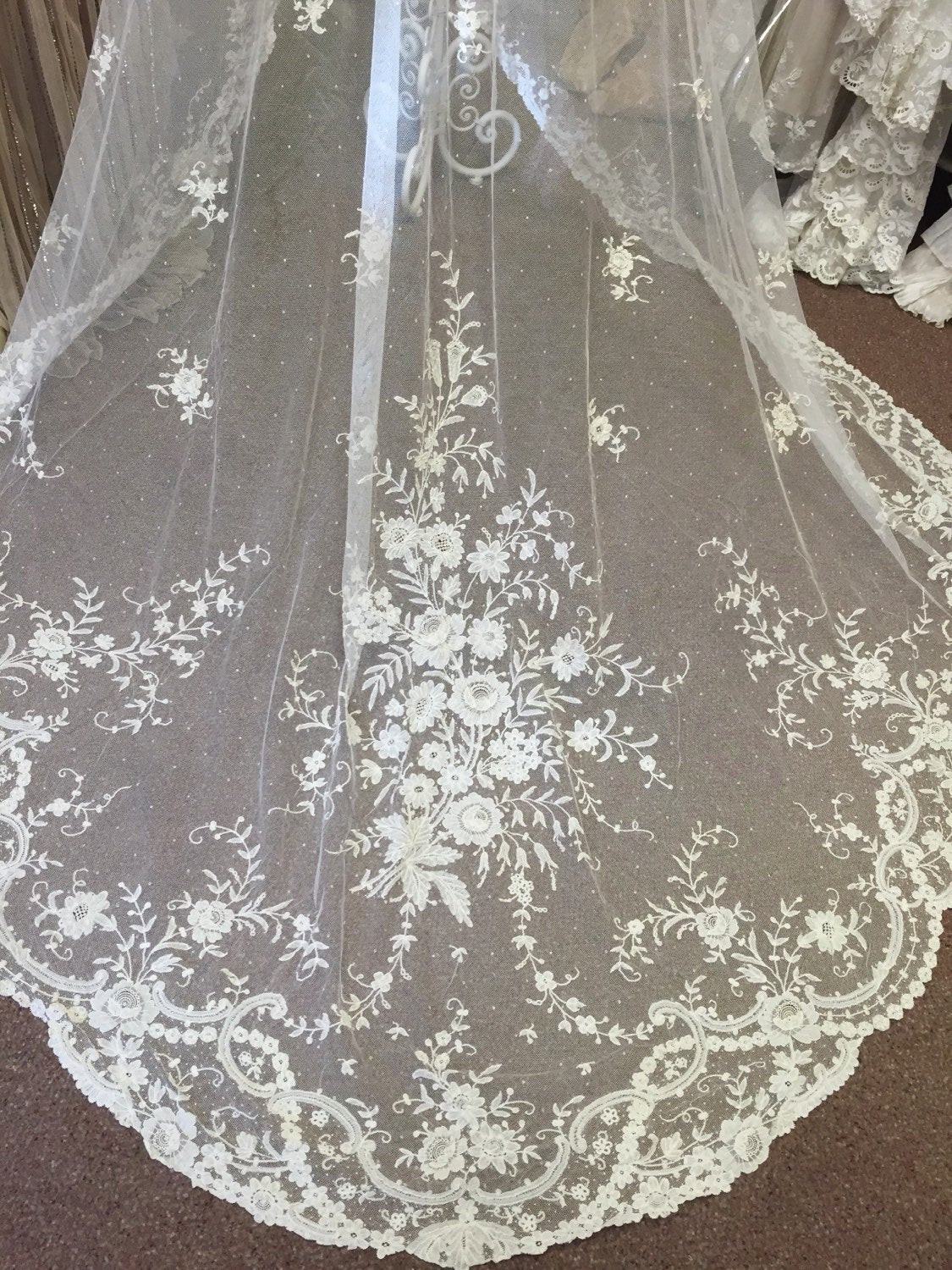 Wedding Veils With Lace
 Exquisite Antique Lace Wedding Veil by AntiqueLaceHeirlooms