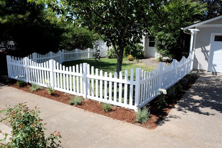 White Backyard Fence
 picket fence white Picket Fencing