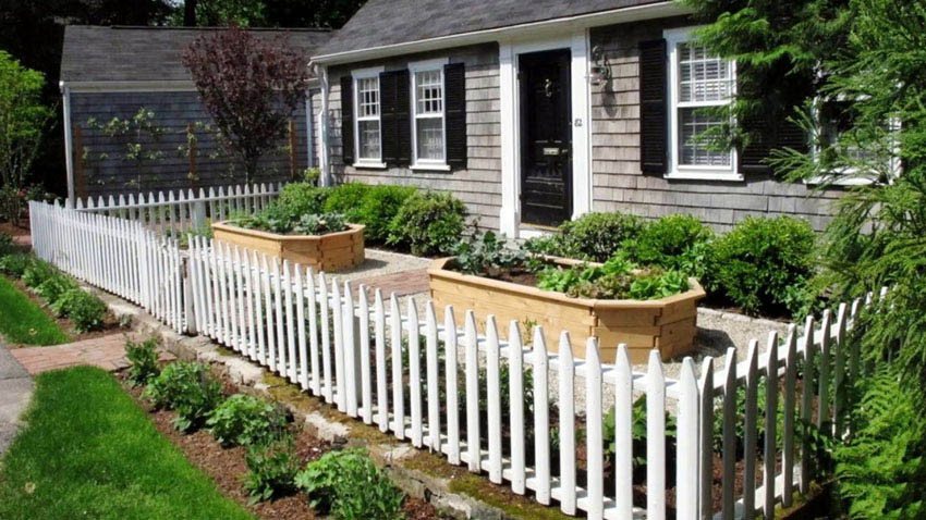 White Backyard Fence
 Picket Fence Designs of Popular Types
