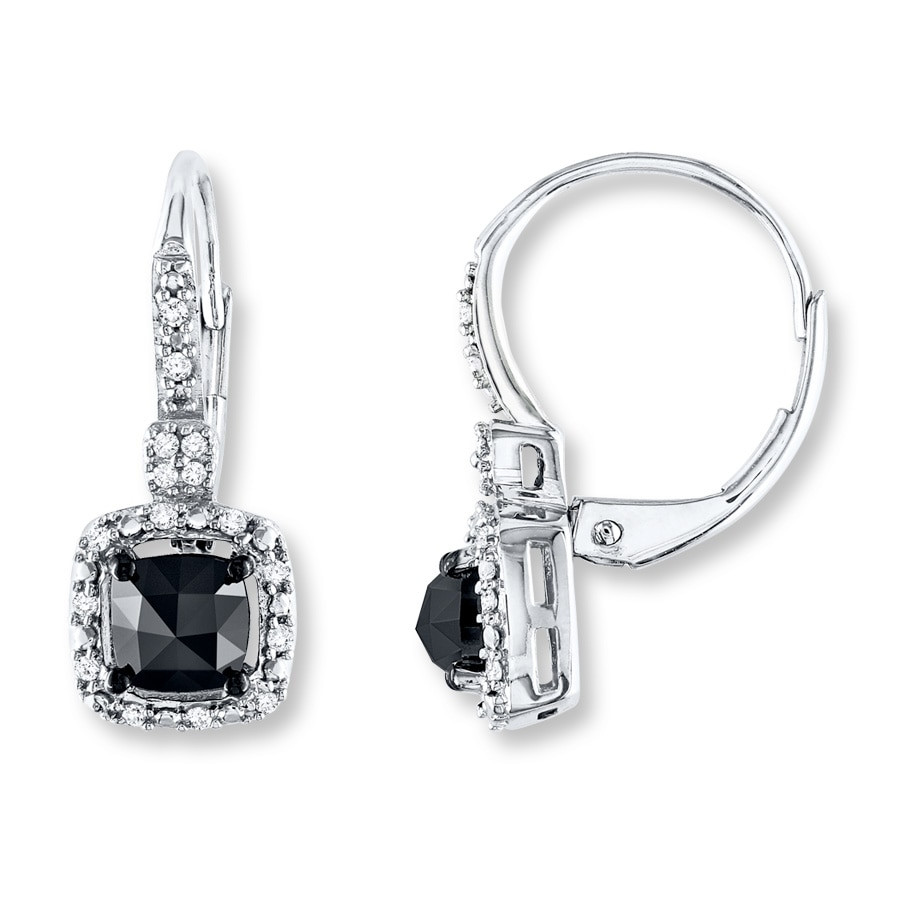 1 Carat Black Diamond Earrings
 Jared Black Diamond Earrings 1 carat tw Cushion cut 14K