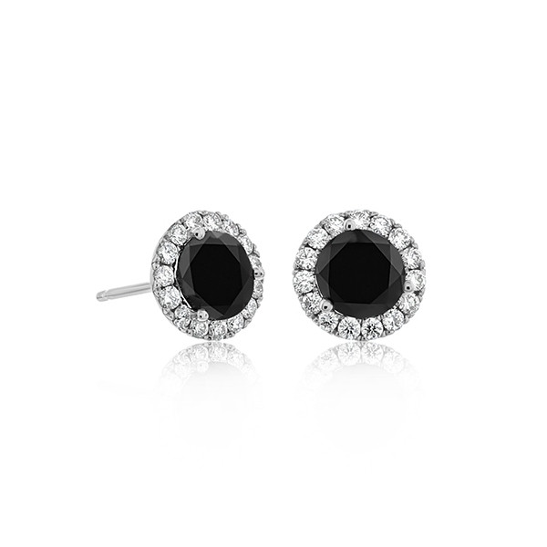 1 Carat Black Diamond Earrings
 1 3 4 Carat Black & White Diamond Stud Earrings