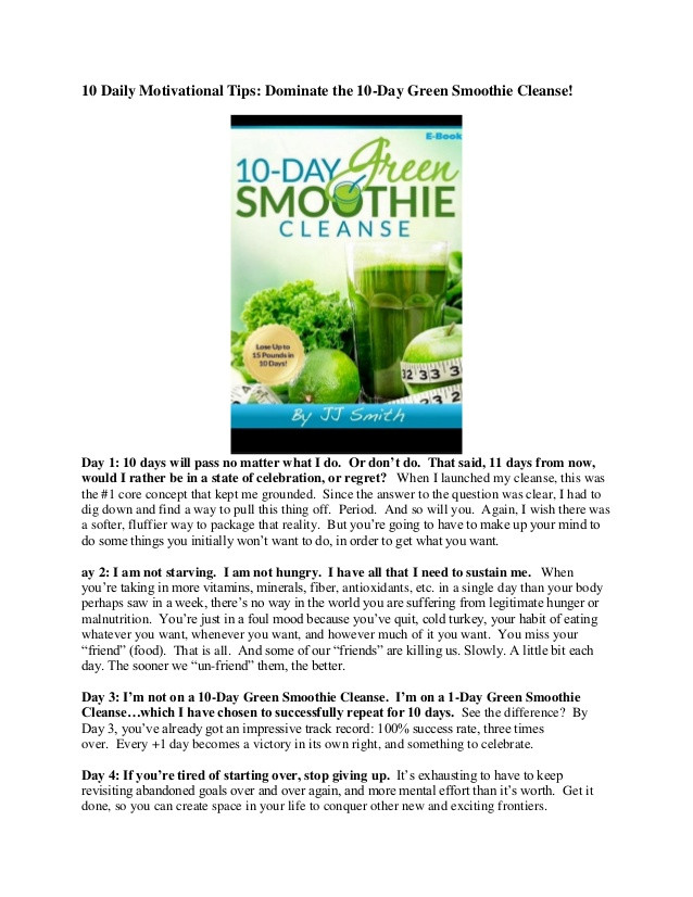 10 Day Green Smoothie Cleanse Recipes Day 2
 10 day green smoothie cleanse by jj smith