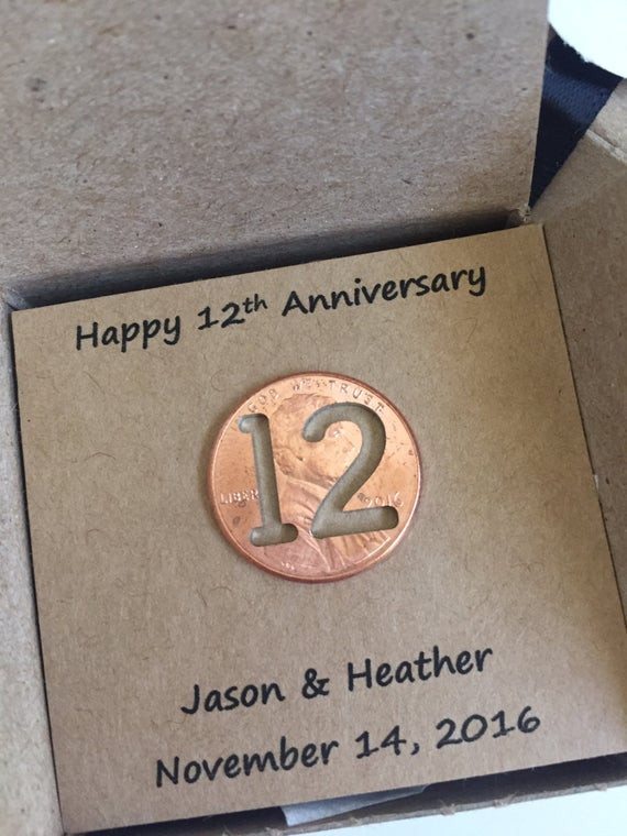 12 Years Anniversary Gift Ideas
 Items similar to 12th Anniversary Happy Anniversary