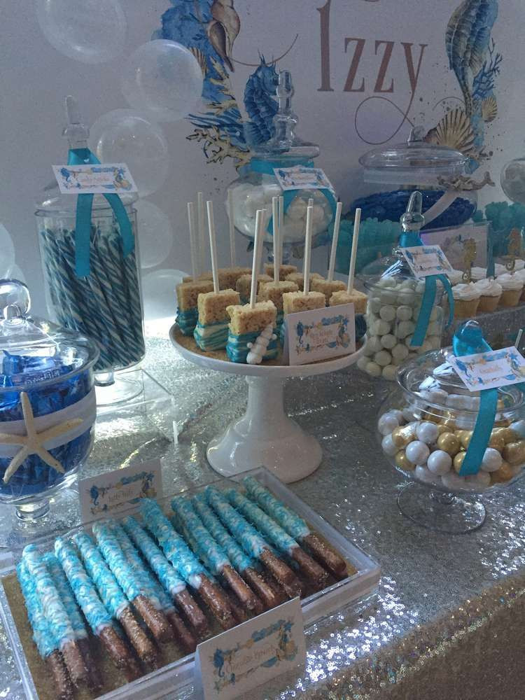 16th Birthday Party Decorations
 Gorgeous desserts at an under the sea birthday party See
