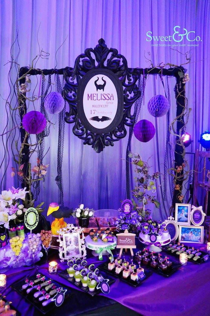 17th Birthday Party Ideas
 Maleficent Themed 17th Birthday Party