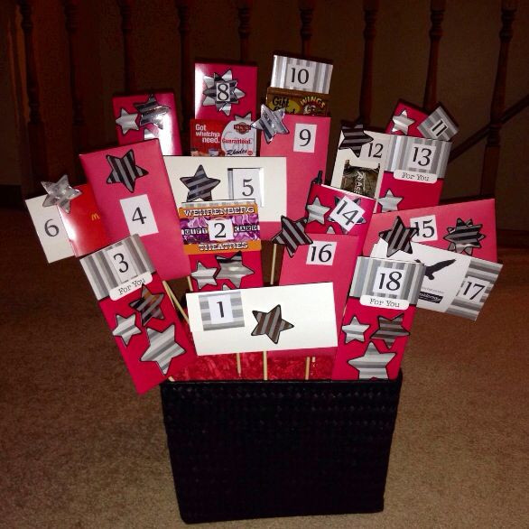 18 Year Old Birthday Gift Ideas Girl
 This is a 18th Birthday Basket filled with 18 envelopes