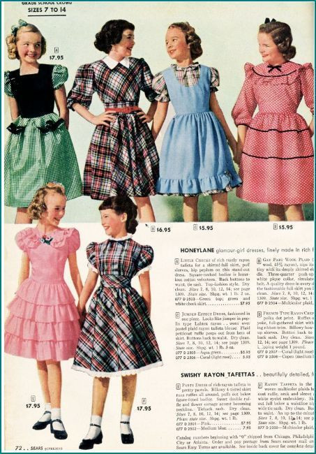 1940S Kids Fashion
 1950s Girls Clothing sears Catalog