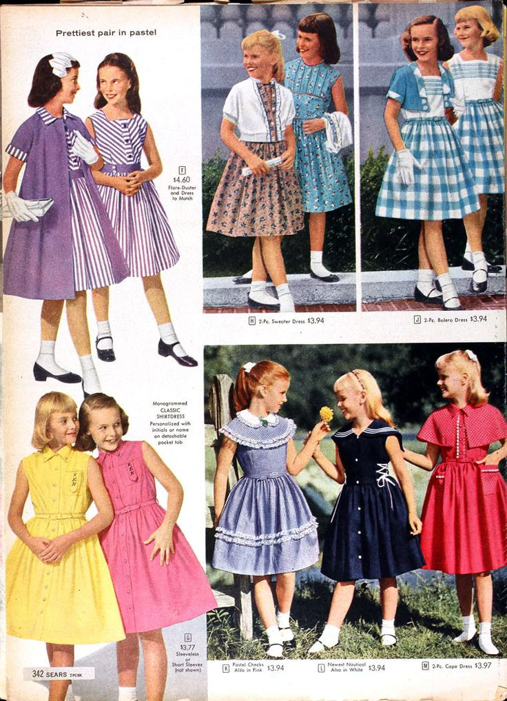 1950S Fashion Kids
 Girls clothing from the 1958 Spring Summer Sears Catalog