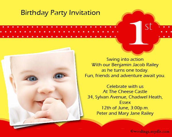 1st Birthday Invitation Wording
 1st Birthday Party Invitation Wording – Wordings and Messages