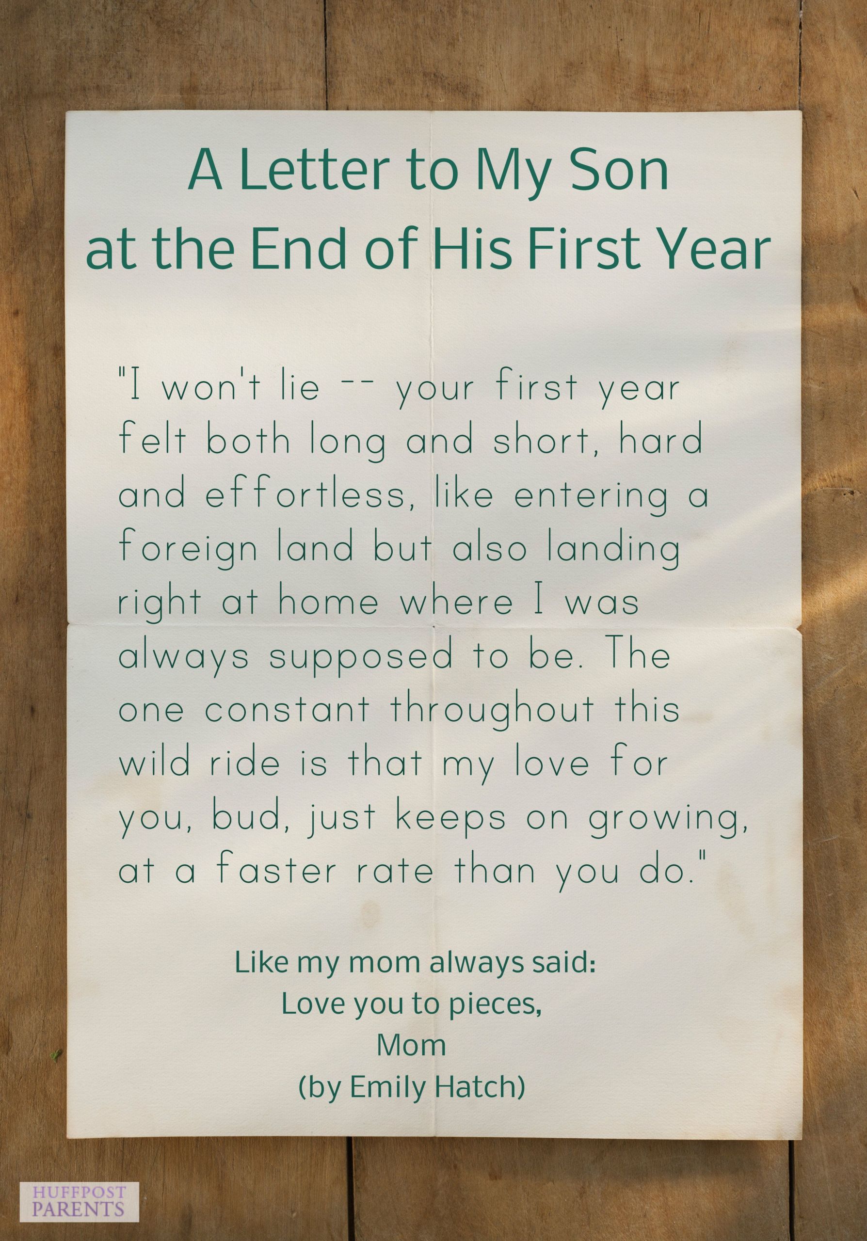 1St Birthday Quotes For Son
 A Letter To My Son At The End His First Year