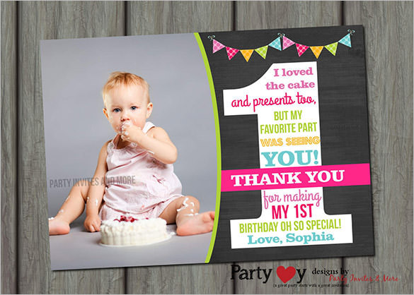 1st Birthday Thank You Cards
 21 Birthday Thank You Cards – Free Printable PSD EPS