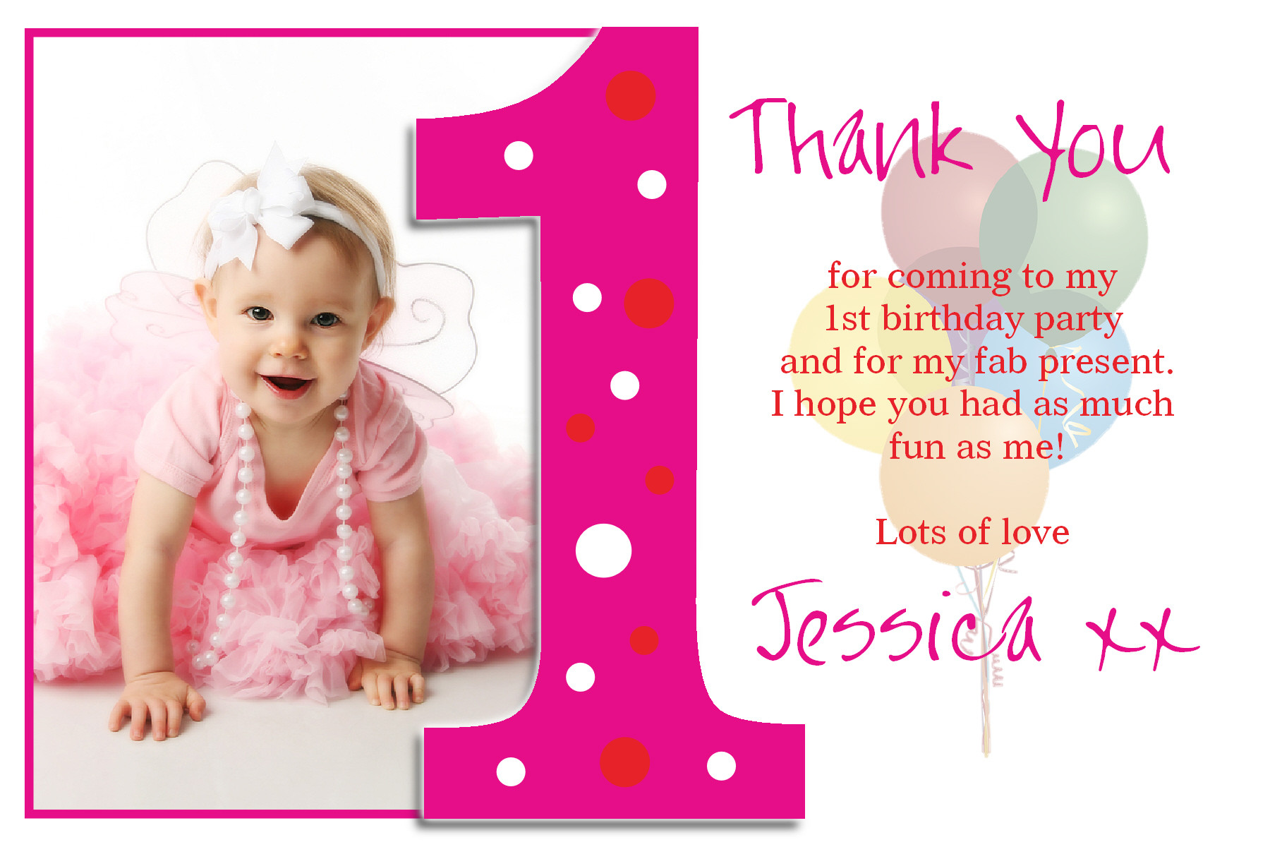 1st Birthday Thank You Cards
 1st Birthday Quotes For Cards QuotesGram