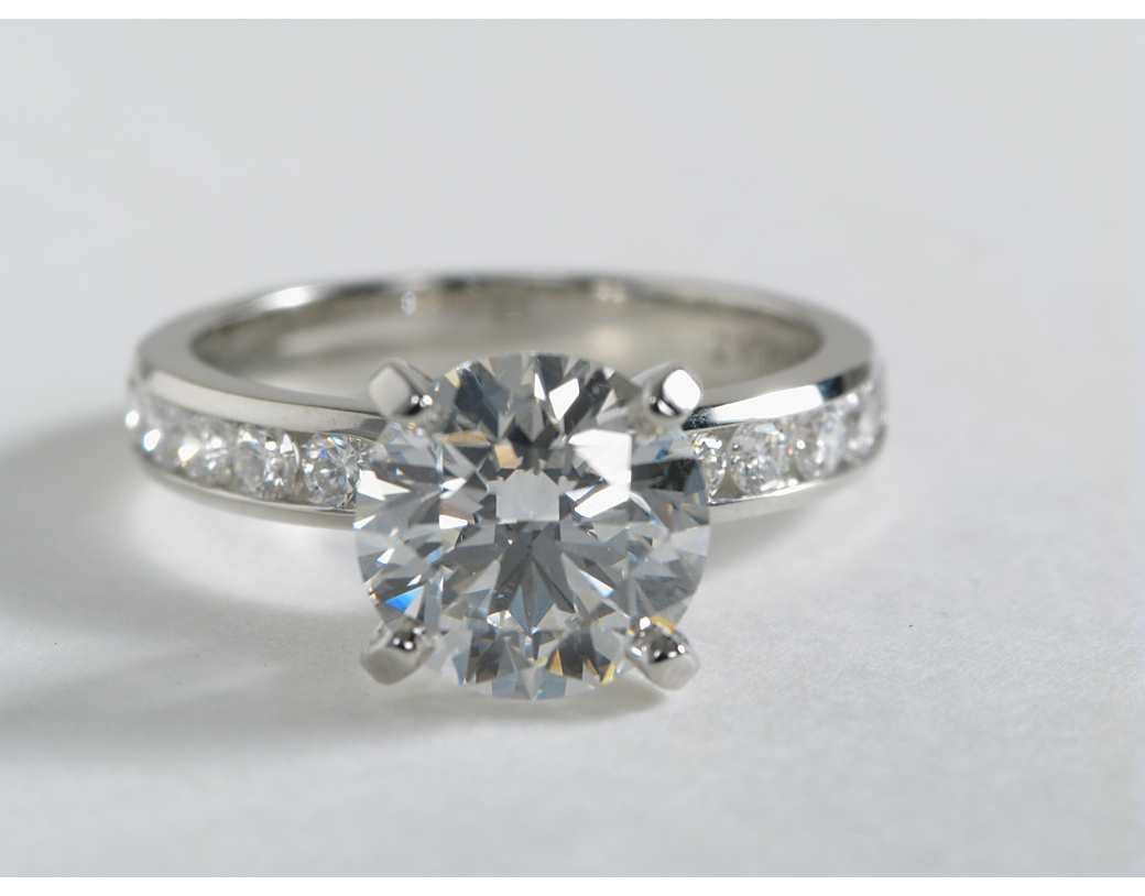 2 Ct Diamond Engagement Ring
 Channel Set Diamond Engagement Ring in Platinum 1 2 ct