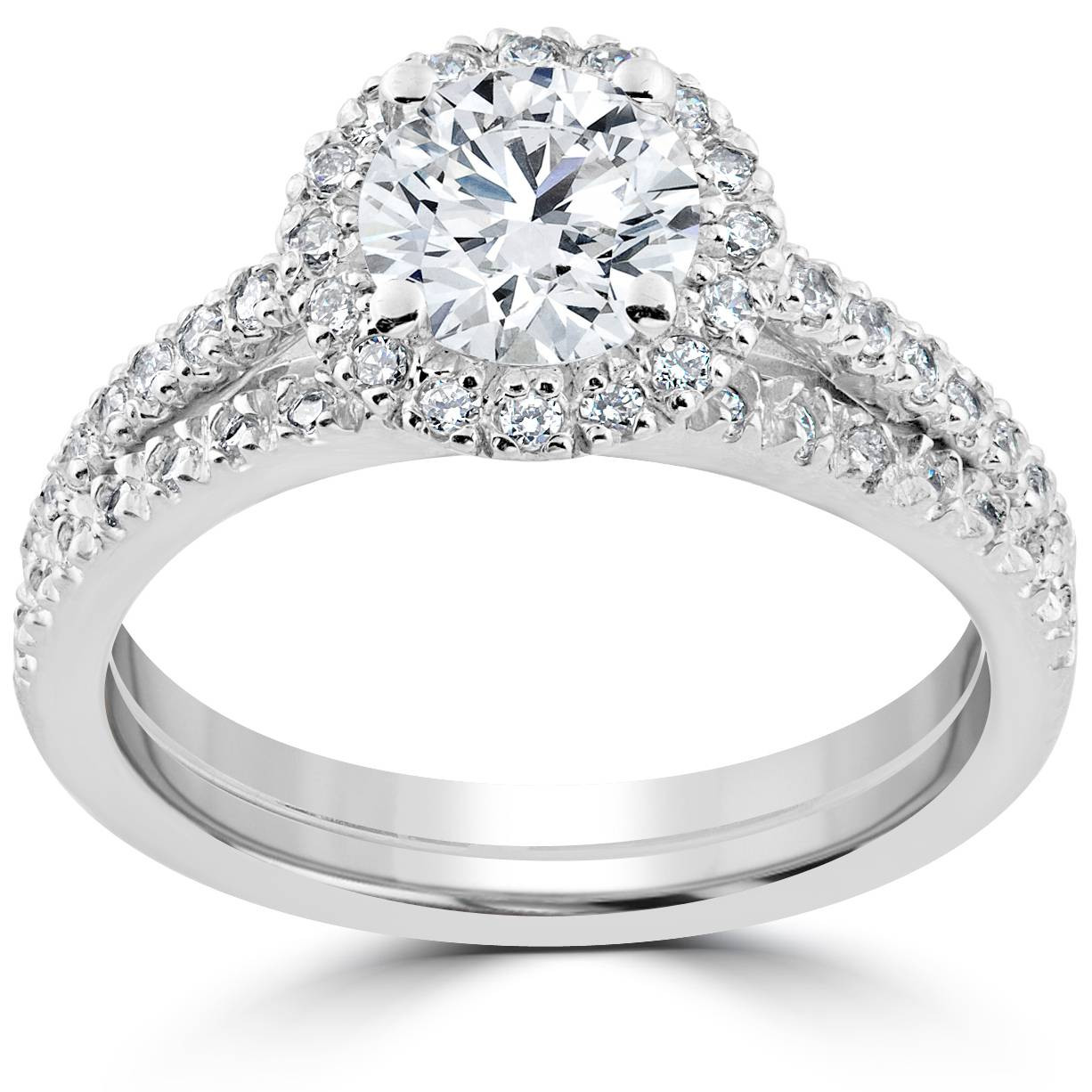 2 Ct Diamond Engagement Ring
 1 1 2 ct Diamond Halo Engagement Wedding Ring Set 14k
