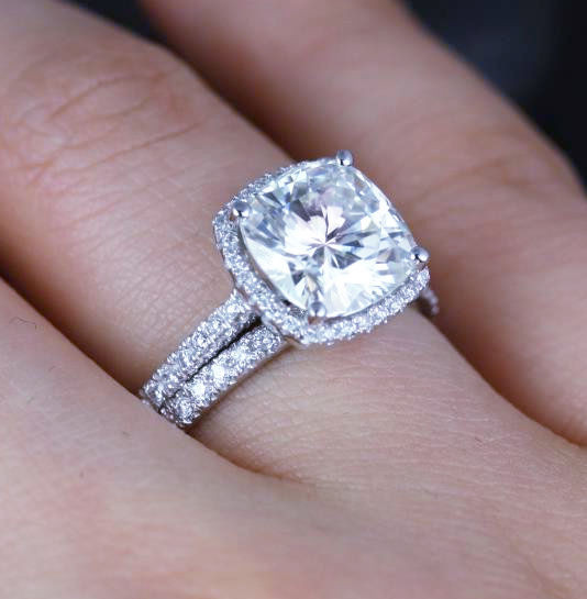 2 Ct Diamond Engagement Ring
 Platinum 3 33 Ct Cushion Cut Halo Diamond Engagement Ring
