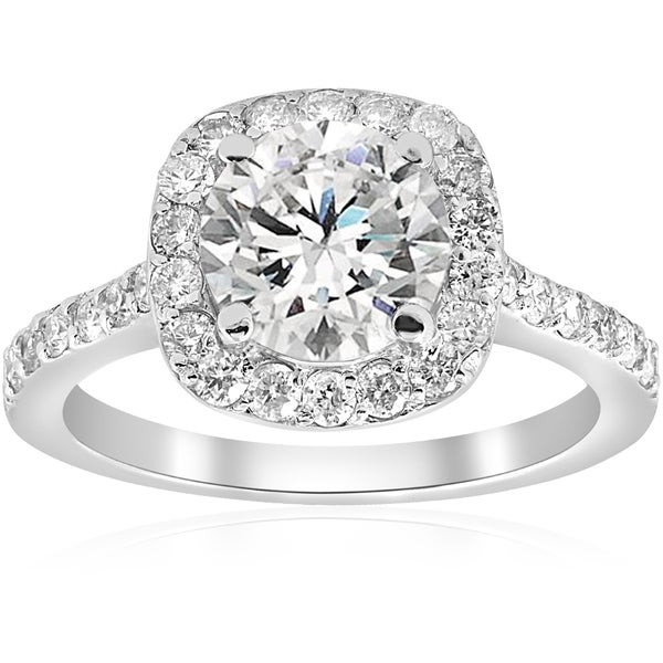 2 Ct Diamond Engagement Ring
 Shop 14k White Gold 2 ct TDW Diamond Cushion Halo Clarity