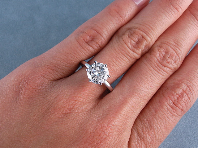 2 Ct Diamond Engagement Ring
 2 03 CT ROUND CUT DIAMOND SOLITAIRE ENGAGEMENT RING