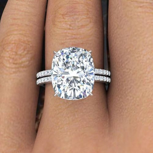 2 Ct Diamond Engagement Ring
 Natural 2 81 Ct Cushion Cut Diamond & Round Engagement