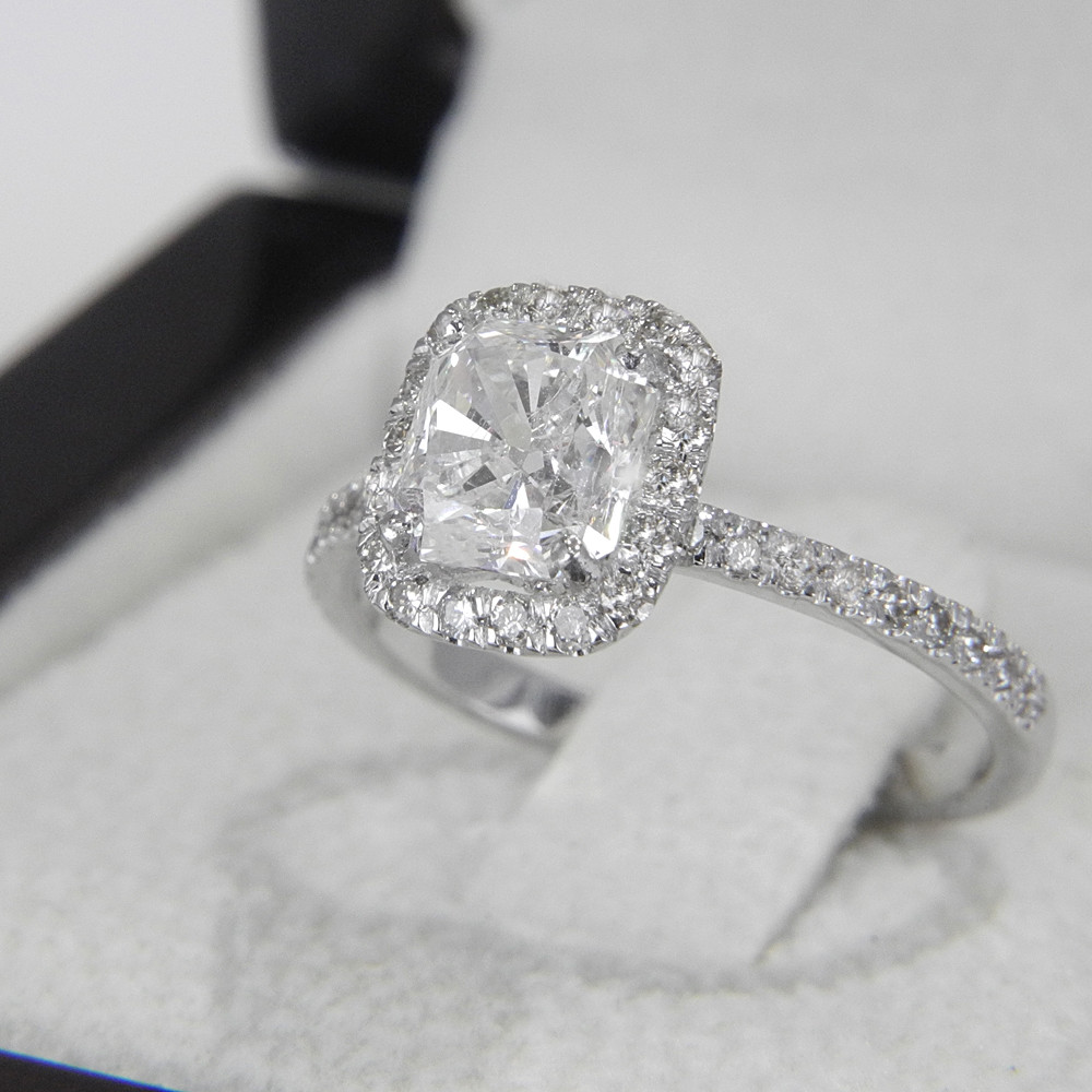 2 Ct Diamond Engagement Ring
 Enhanced 2 05 CT F VS2 CUSHION CUT DIAMOND ENGAGEMENT RING