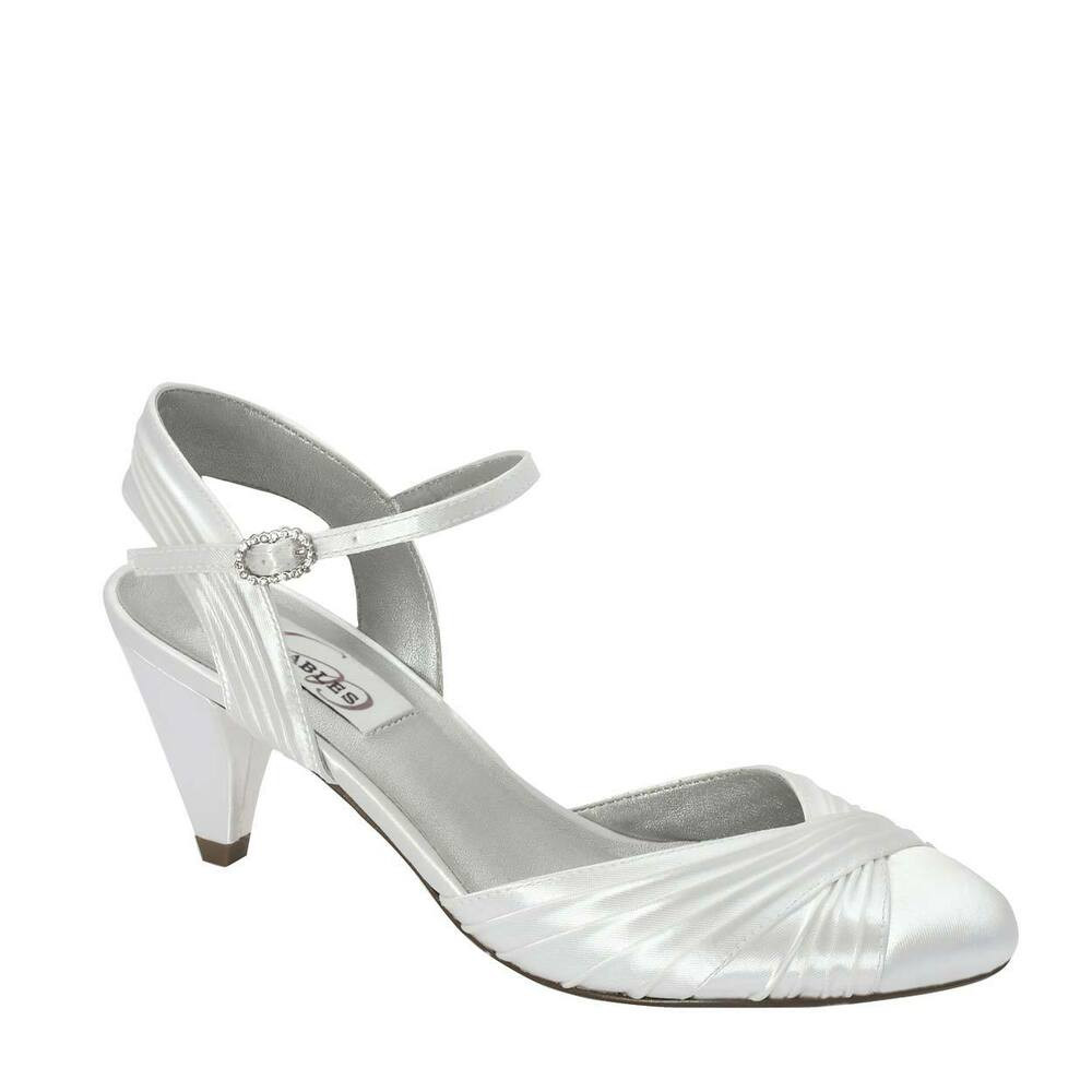 2 Inch Heel Wedding Shoes
 Dyeable White Satin Alexis Women s Wedding 2 1 4" Heel