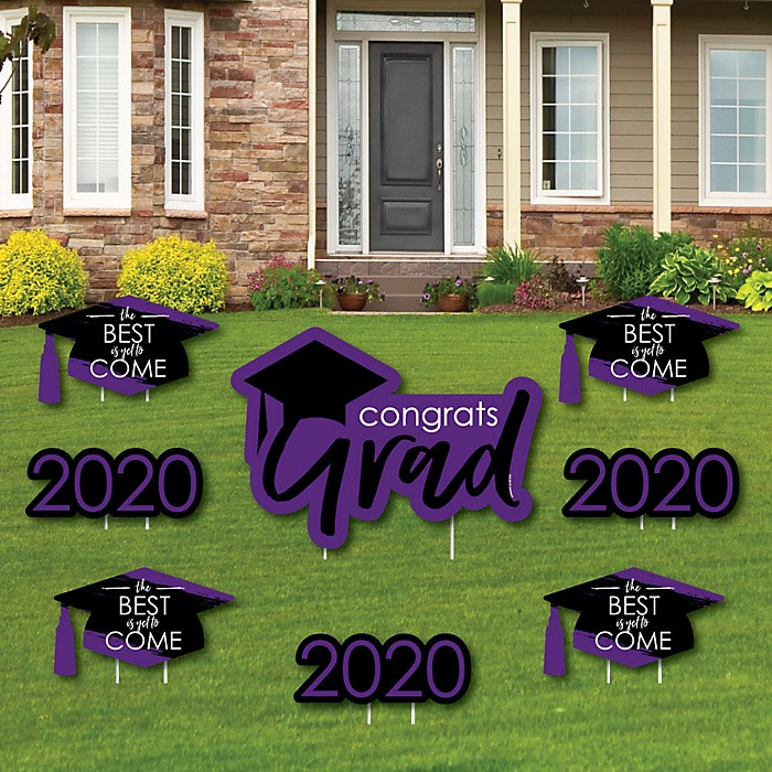 2020 Graduation Party Ideas Backyard
 Purple Grad Best is Yet to e Yard Sign & Outdoor