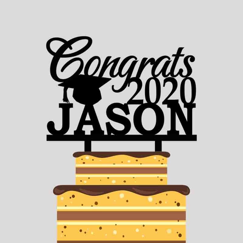 2020 Graduation Party Ideas Backyard
 Personalized Graduation Cake Topper Custom Name Years