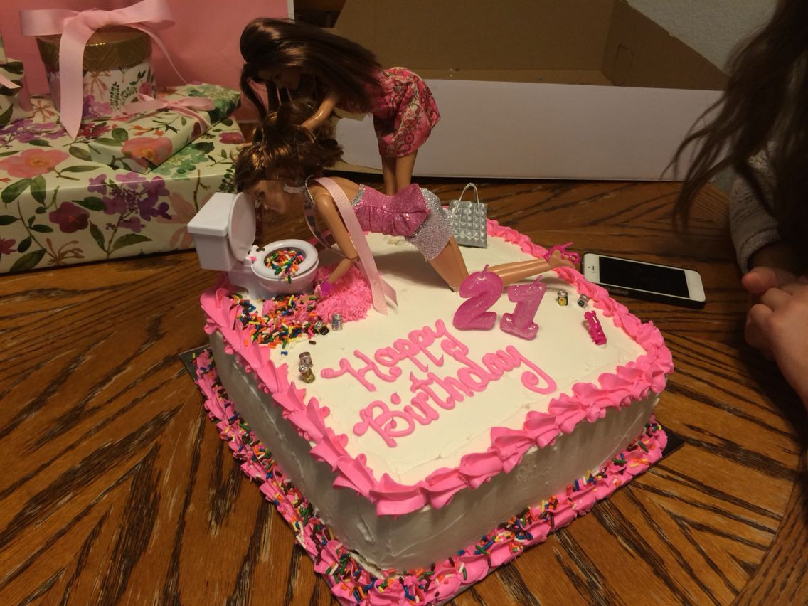 21st Birthday Cake Barbie
 Drunk Barbie 21st Birthday Cake iMade
