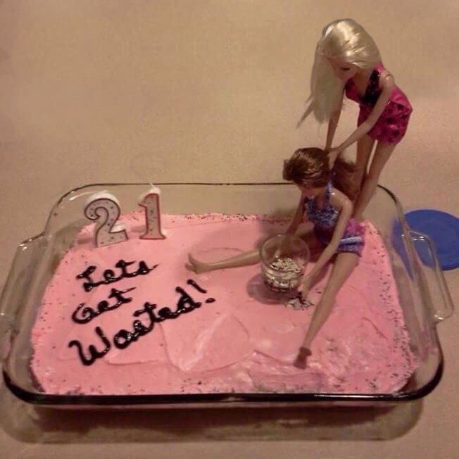 21st Birthday Cake Barbie
 Drunk Barbie Cake Creative Gift Ideas and Curious Goods