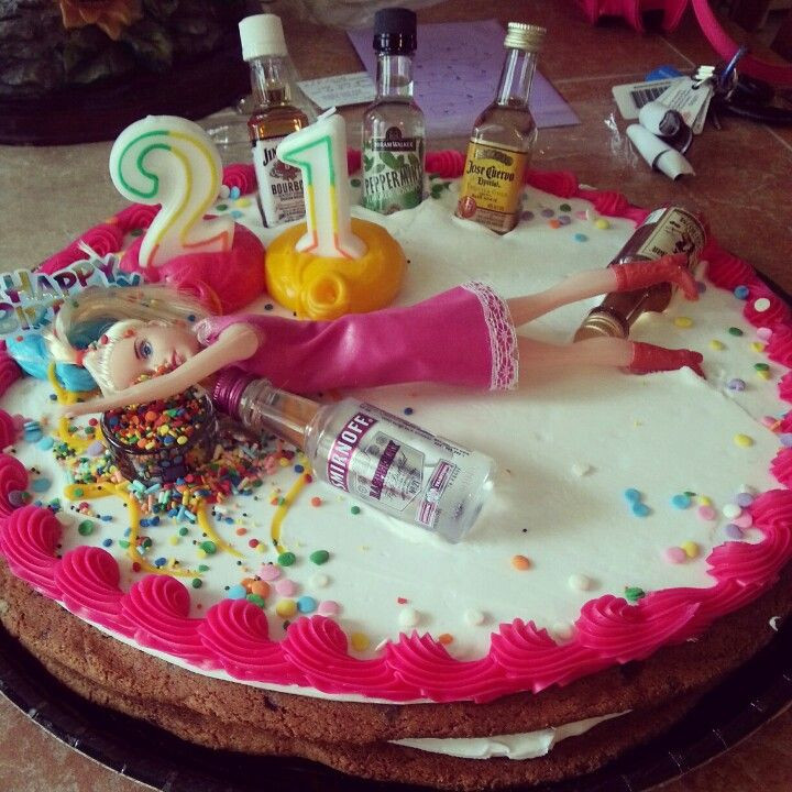21st Birthday Cake Barbie
 21st Birthday Cake Drunk Barbie & alcohol