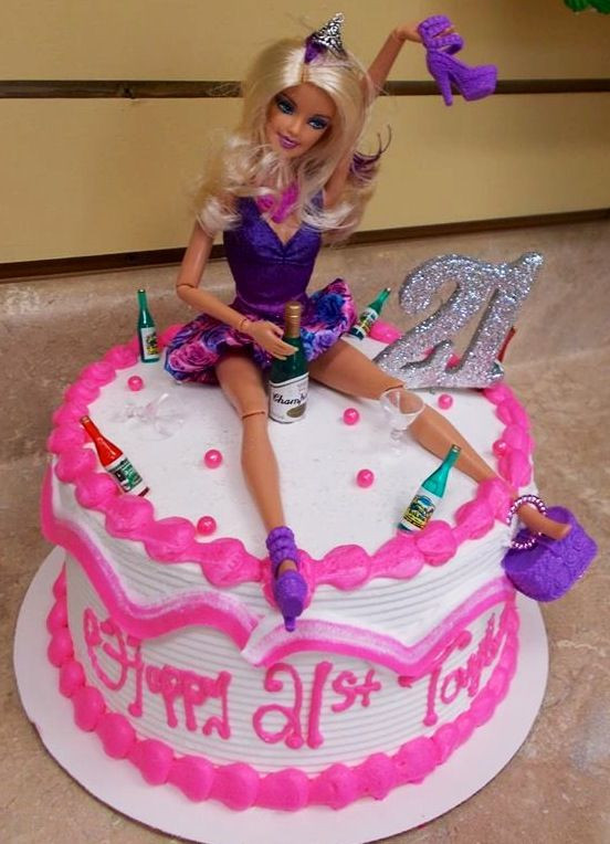 21st Birthday Cake Barbie
 Funny Barbie cake aw man I am makin this