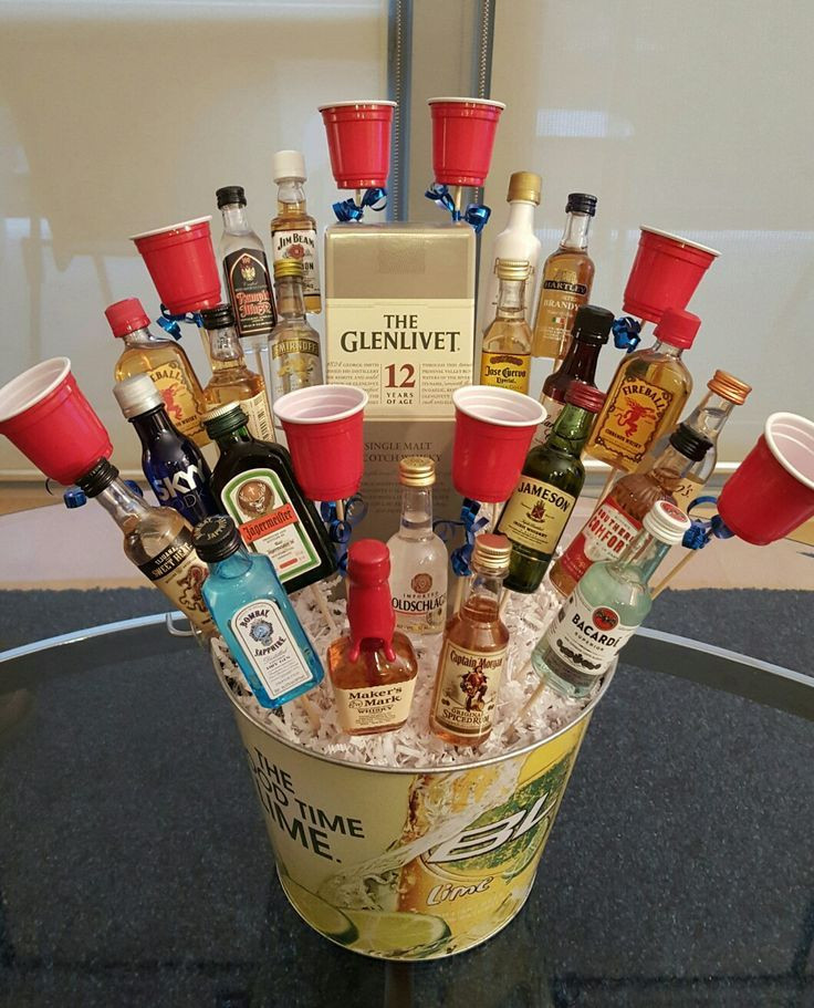 21st Birthday Gifts For Him
 The liquor bouquet we made for a 21st birthday present