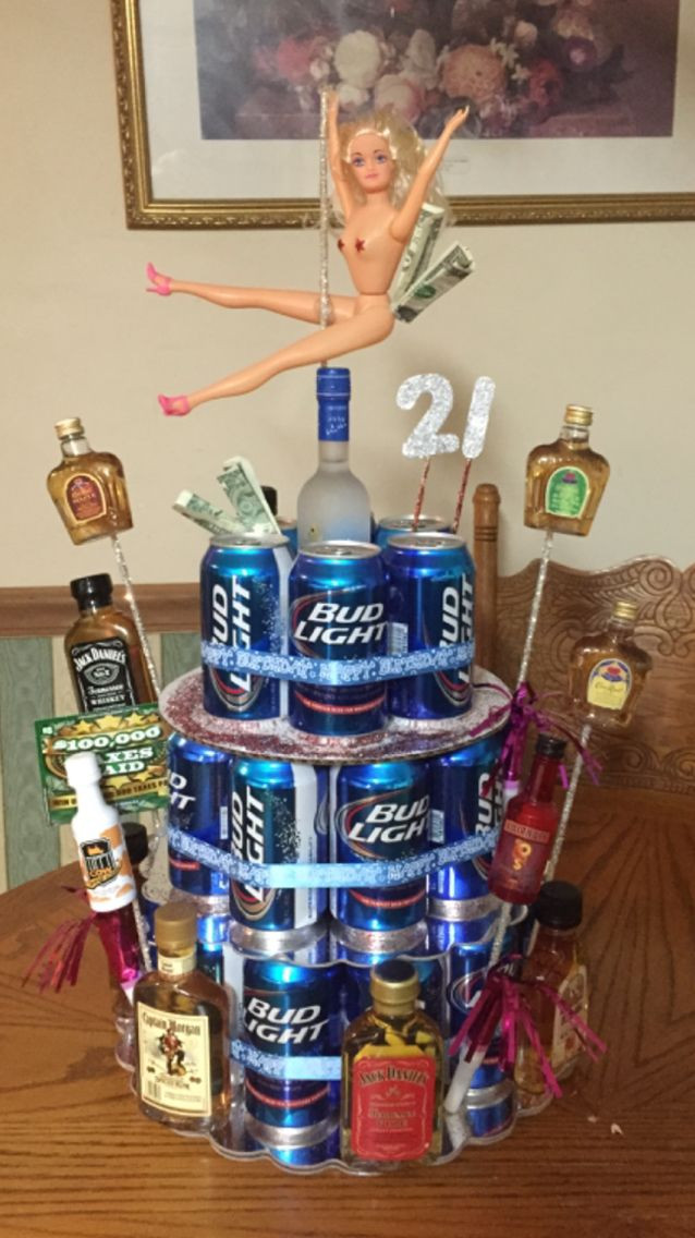 21st Birthday Gifts For Him
 Beer can cake for 21st birthday
