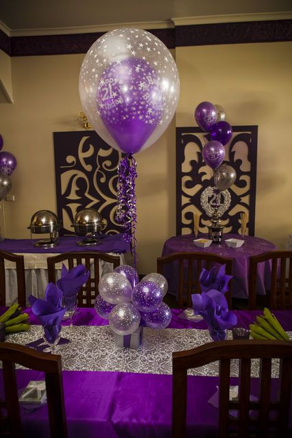21st Birthday Party Themes
 Pin by Laura Rossi on Purple Balloons