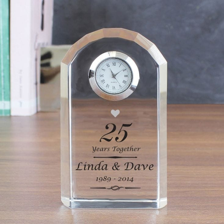 25Th Wedding Anniversary Gift Ideas For Friends
 Personalised Silver Wedding Anniversary Clock