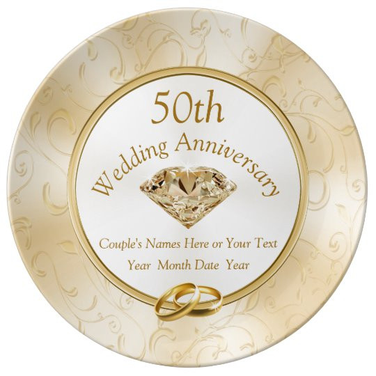 25Th Wedding Anniversary Gift Ideas For Friends
 50th Anniversary Gift Ideas for Friends Family Plate
