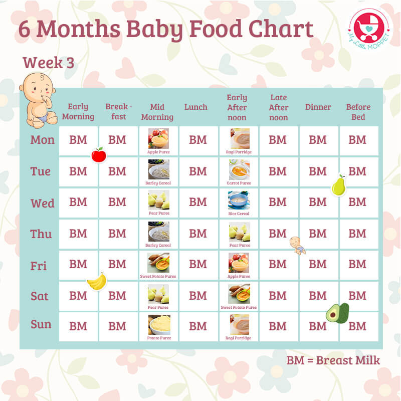 3 Months Baby Food Recipe
 6 Months Baby Food Chart with Indian Recipes